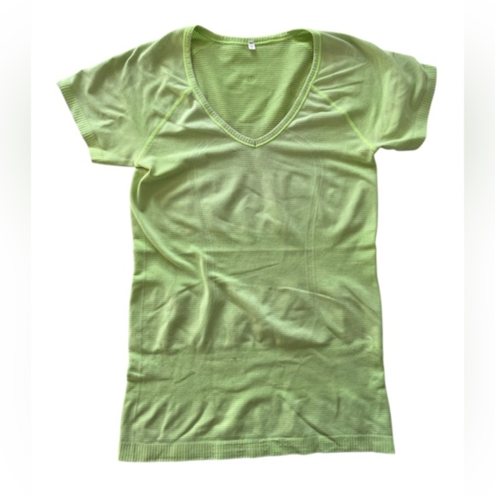 lululemon athletica Light Green V-Neck Tee